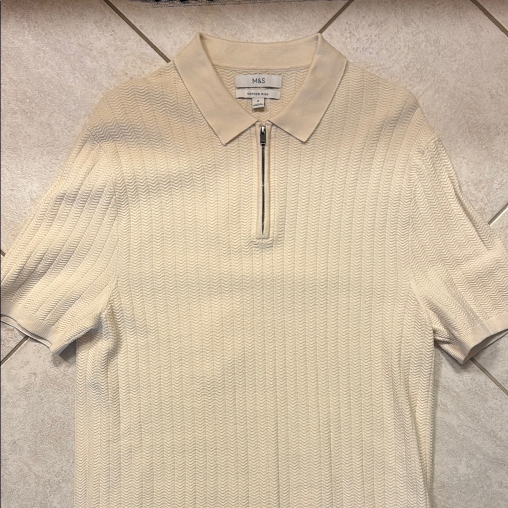 M&S Cream Polo Shirt for Men